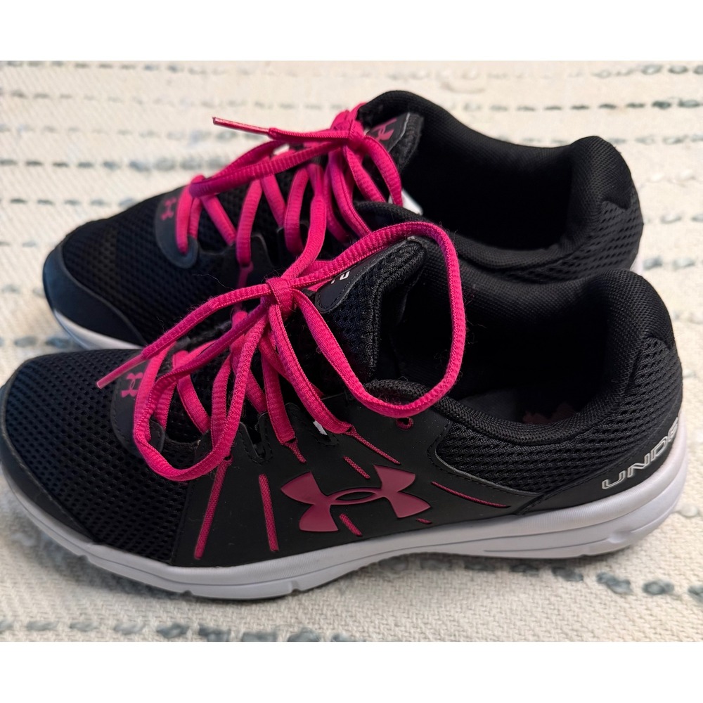 Under Armour Dash 2 Womens Running Shoes Black Pink 1285488-003 Size 10